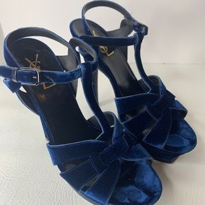 YSL Blue Tribute Heels